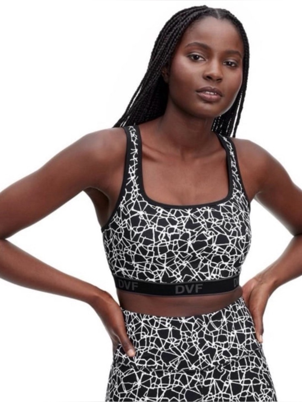 New Diane Von Furstenberg x Target Cracked glass sports bra medium DVF athletic